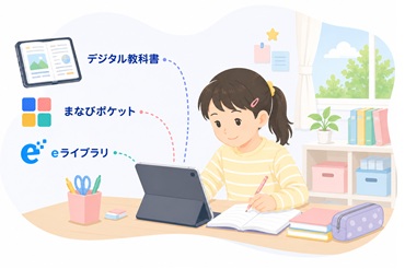 一人学習する女の子